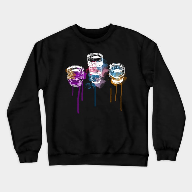 Watercolor Camera Lens Photographer Photography Crewneck Sweatshirt by Rumsa